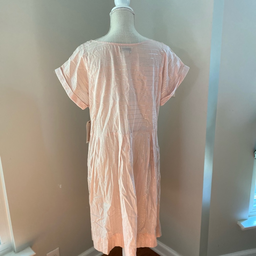 NWT Peyton & Parker Pink Silver Stripe Cotton Midi - Picture 8 of 10